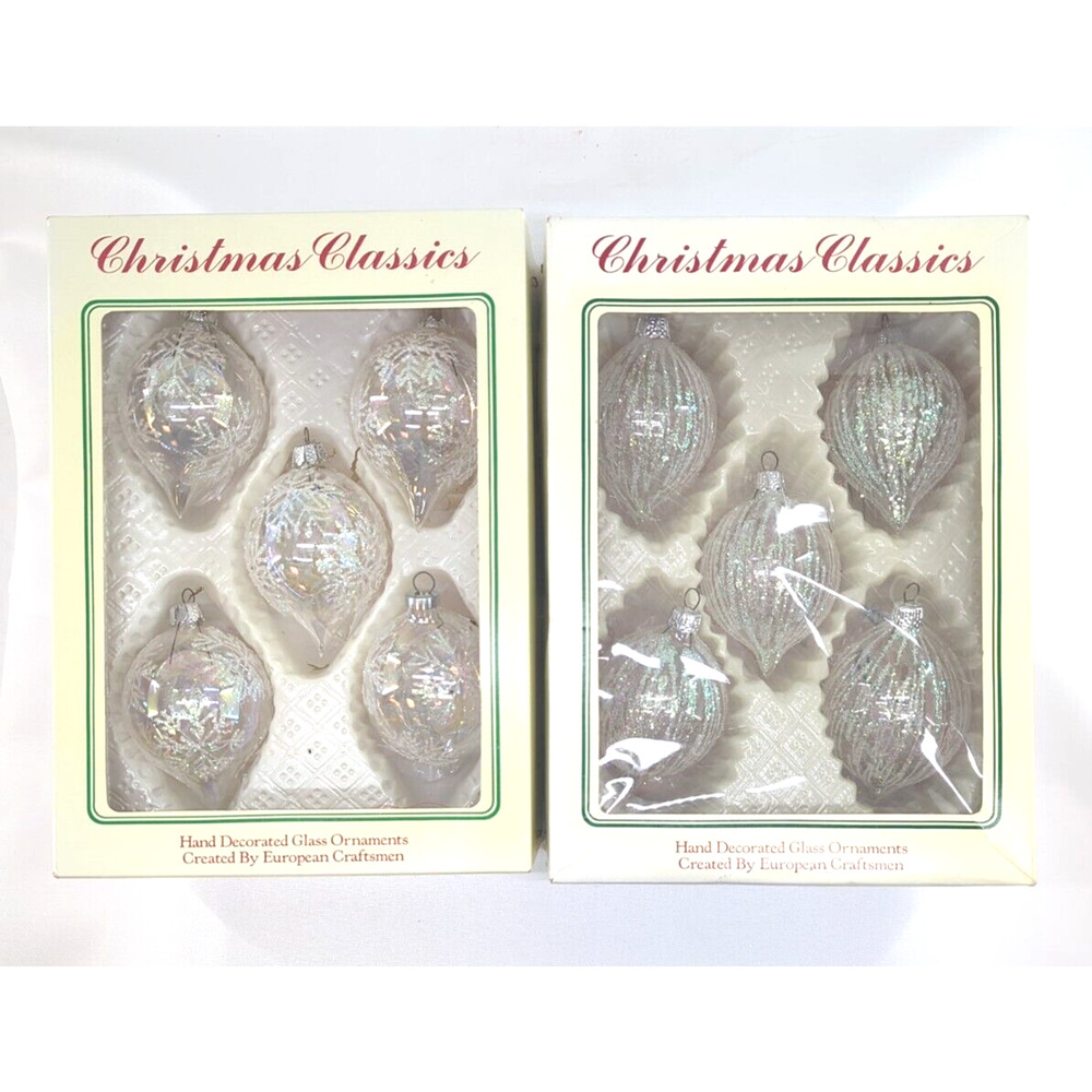 Box of Two Christmas Classics Hand Decorated Ornaments European Craftsmen 10
